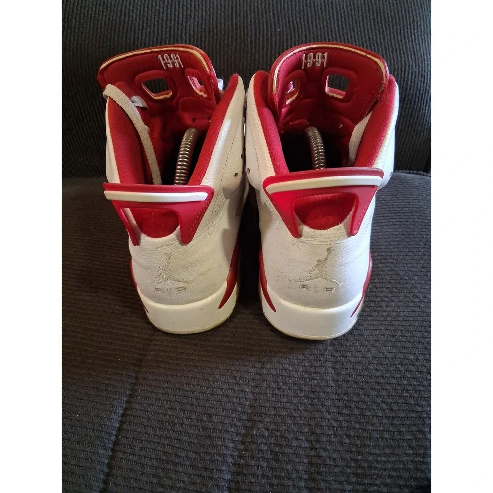 Jordan 6 Retro Alternate 91‎ White Gym Red Pure Platinum 384664-113 Mens Size 8
